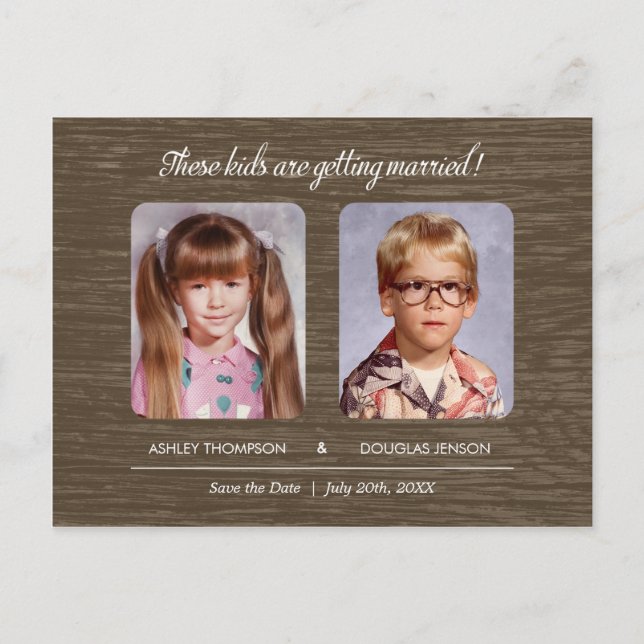 Rustic Old Photo Save The Date Announcement Postcard (Front)