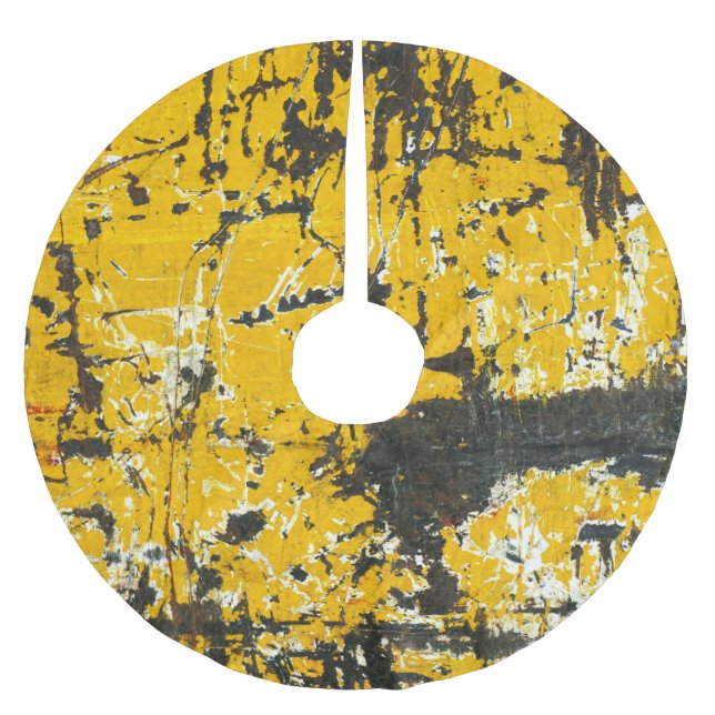 Rustic Old Steel, Textured Background. Brushed Polyester Tree Skirt (Front)