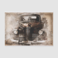 Rustic Old Vintage Car Decoupage