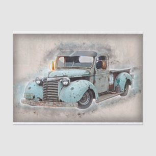 Rustic Old Vintage Truck Decoupage Tissue Paper