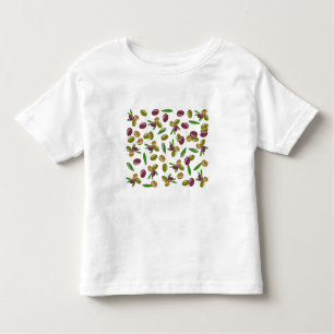 Rustic Olive and Olive Leaves Pattern Toddler T-Shirt