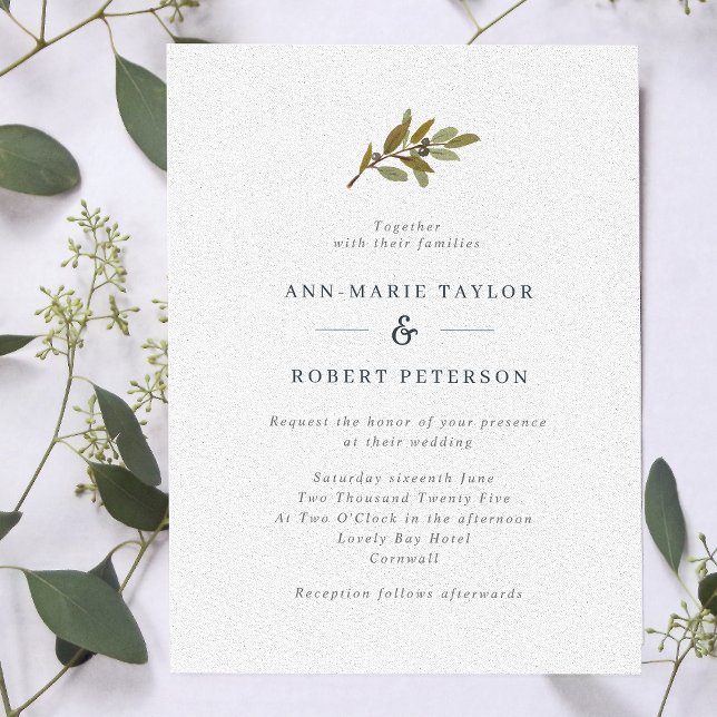 Rustic Olive Branch Wedding Invitation (Creator Uploaded)