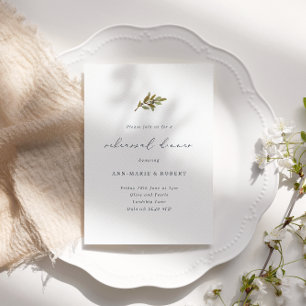 Rustic Olive Branch Wedding Rehearsal Dinner Invitation