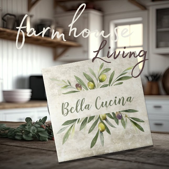 Rustic Olive & Branches Bella Cucina Tile (Creator Uploaded)