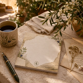 Rustic Olive Grove Mediterranean Collage Art Notepad