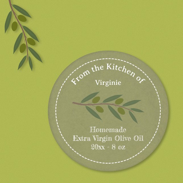 Rustic Olive Oil Label Sticker  (Rustic Olive Oil Label Sticker )