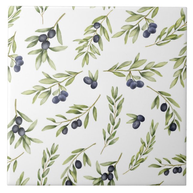 Rustic Olive Oil Pattern  Tile (Front)