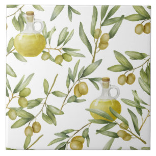 Rustic Olive Oil Pattern Tile