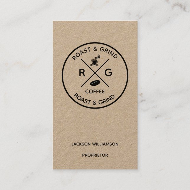 Rustic on Trend Logo |Artisan Coffee Company Business Card (Front)