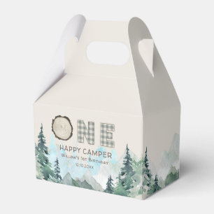 Rustic One Happy Camper Birthday  Favour Box