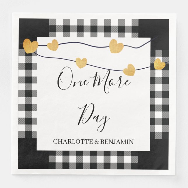 Rustic One More Day Wedding & Rehearsal Dinner Napkin (Front)