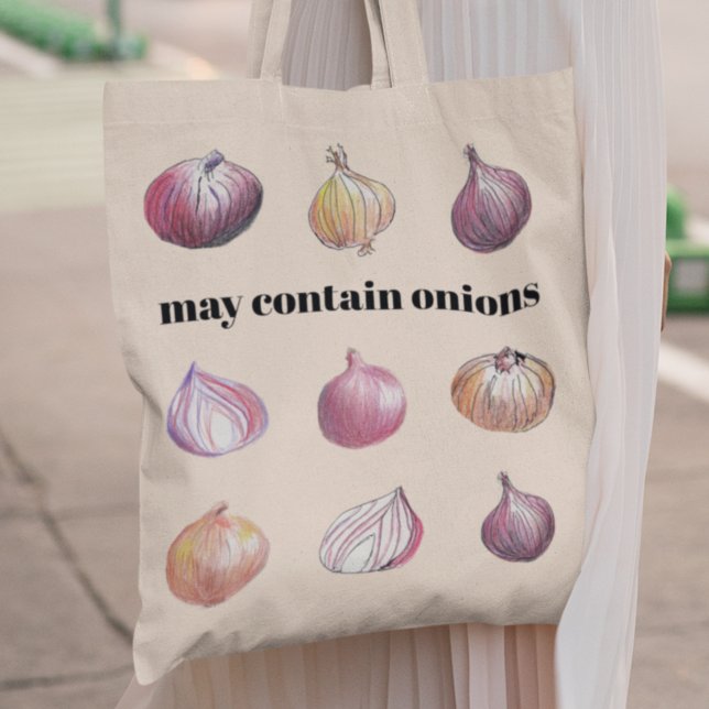 Rustic Onions Cute Veggie Farmers Market Grocery Tote Bag (Creator Uploaded)