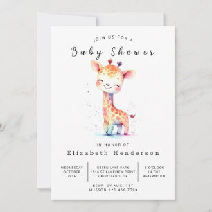 Rustic Online Giraffe Baby Shower Invitation