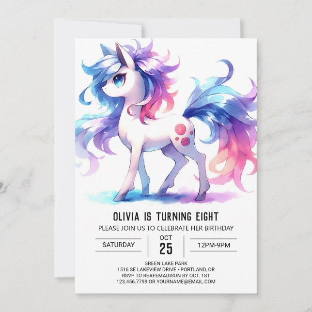 Rustic Online Horse Birthday Invitation (Front)