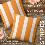 Rustic Orange And White Stripes Farmhouse Cushion<br><div class="desc">Add a trendy boho look to your decor space with the bright and bold orange striped pillows.</div>