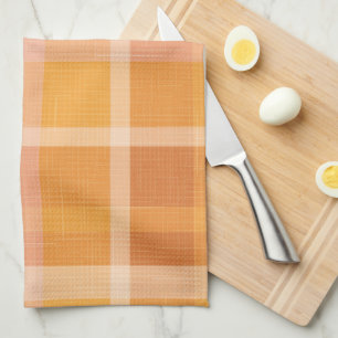 Rustic Orange Autumn  Fall Plaid Tartan  Kitchen T Tea Towel