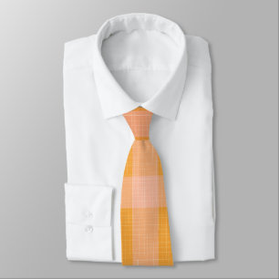 Rustic Orange Autumn  Fall Plaid Tartan   Tie