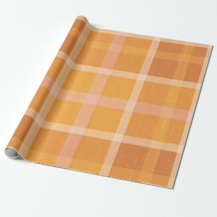 Rustic Orange Autumn  Fall Plaid Tartan  Wrapping  Paper