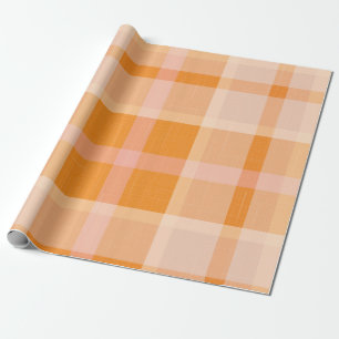 Rustic Orange Autumn Fall Plaid Tartan Wrapping Wrapping Paper