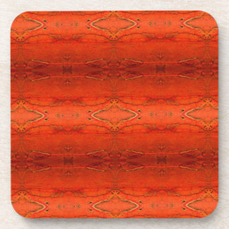 Rustic Orange Aztec Pattern Coaster