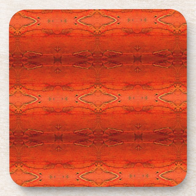 Rustic Orange Aztec Pattern Coaster (Front)
