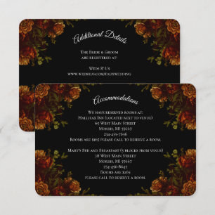 Rustic Orange Black Elegant Wedding Enclosure Card