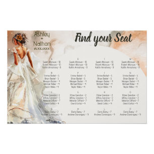 Rustic Orange Boho sunset Summer Find Your seat Poster