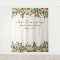 Rustic orange citrus a little cutie baby shower