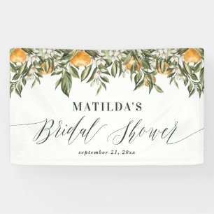Rustic orange citrus botanical bridal shower party banner