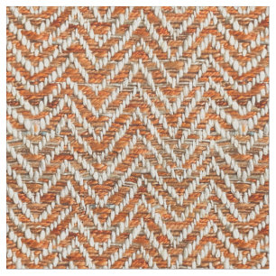 Rustic orange cream chevron  fabric