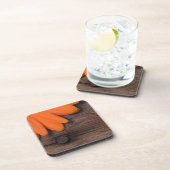 Rustic Orange Daisy and Barn Wood Coaster (Right Side)