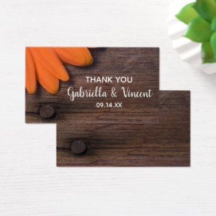 Rustic Orange Daisy Country Barn Wedding Favour Ta
