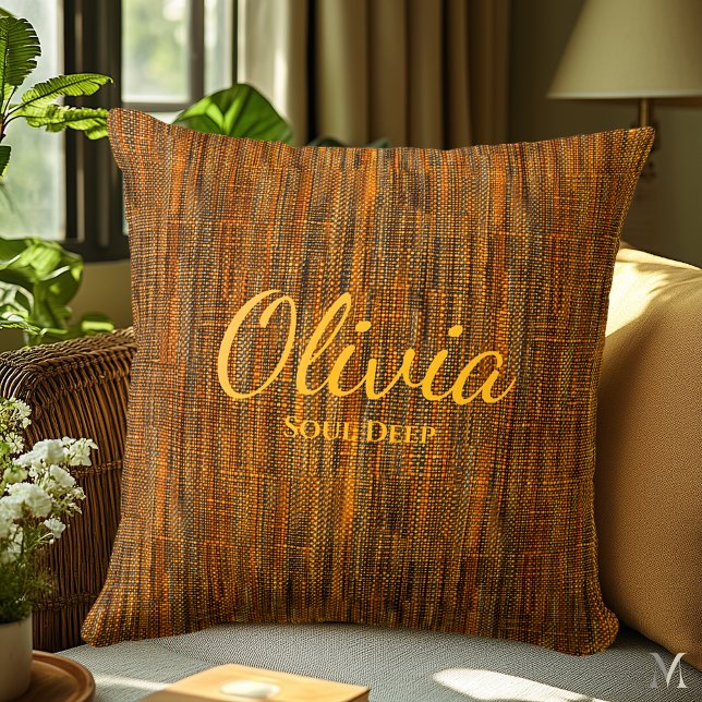 Rustic Orange Denim Texture | Custom Home Decor  Cushion (Creator Uploaded)