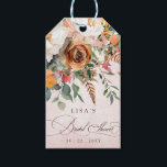 Rustic Orange Floral Fall Bridal Shower  Gift Tags<br><div class="desc">Rustic Orange Floral Fall Bridal Shower Gift Tag</div>