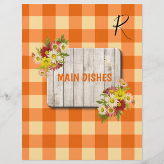 Rustic orange gingham recipe organiser divider