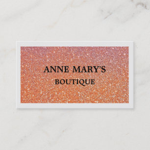Rustic Orange Glitter Boutique Hair Salon Spa Cool Business Card
