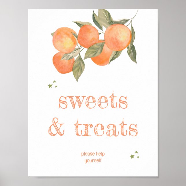 Rustic Orange Grove "Sweets & Treats" Sign  (Front)
