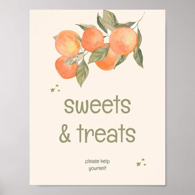 Rustic Orange Grove "Sweets & Treats" Sign  (Front)
