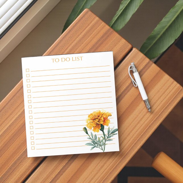 Rustic Orange Marigold To Do List Teacher Gift Notepad (Rustic Orange Marigold To Do List Teacher Gift Notepad)