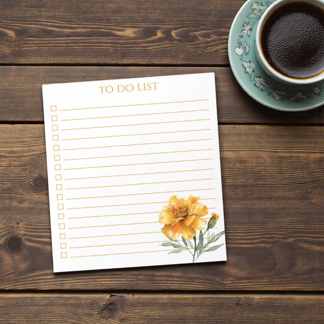 Rustic Orange Marigold To Do List Teacher Gift Notepad (Rustic Orange Marigold To Do List Teacher Gift Notepad)