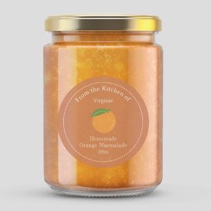 Rustic Orange Marmalade Label Sticker