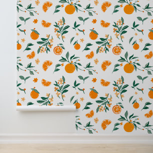 Rustic Orange Orchard Wallpaper