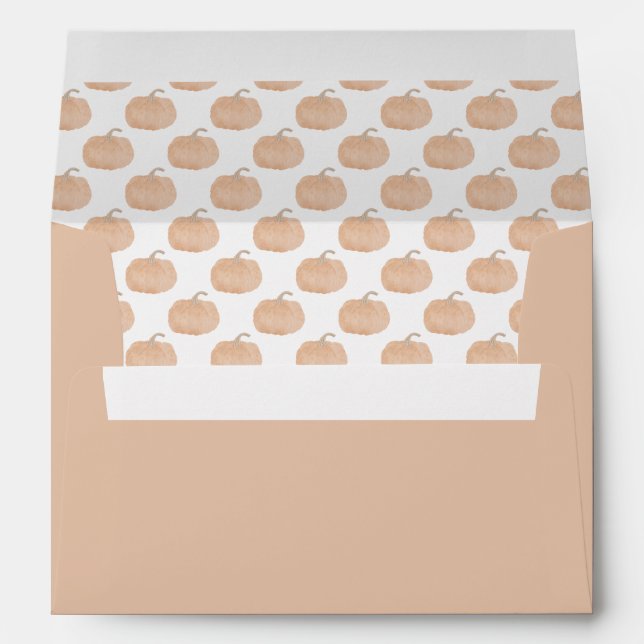 Rustic Orange Pumpkin Envelope with Fall Pattern L (Back (Bottom))