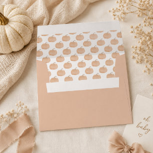 Rustic Orange Pumpkin Envelope with Fall Pattern L