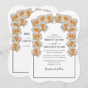 Rustic Orange Roses Wedding Invitations