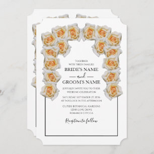 Rustic Orange Roses Wedding Invitations