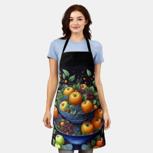 Rustic Orchard Fruit Bowl Still Life Apron