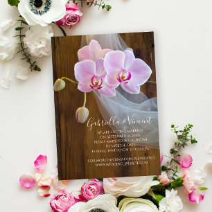 Rustic Orchid Country Barn Wedding Save the Date