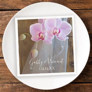 Rustic Orchid Elegance Country Barn Wedding Napkin