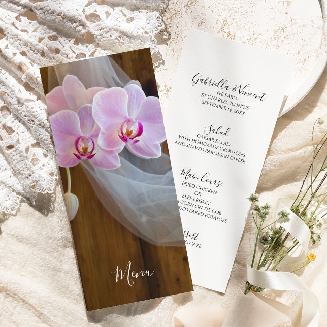 Rustic Orchid Elegance Country Wedding Menu (Creator Uploaded)